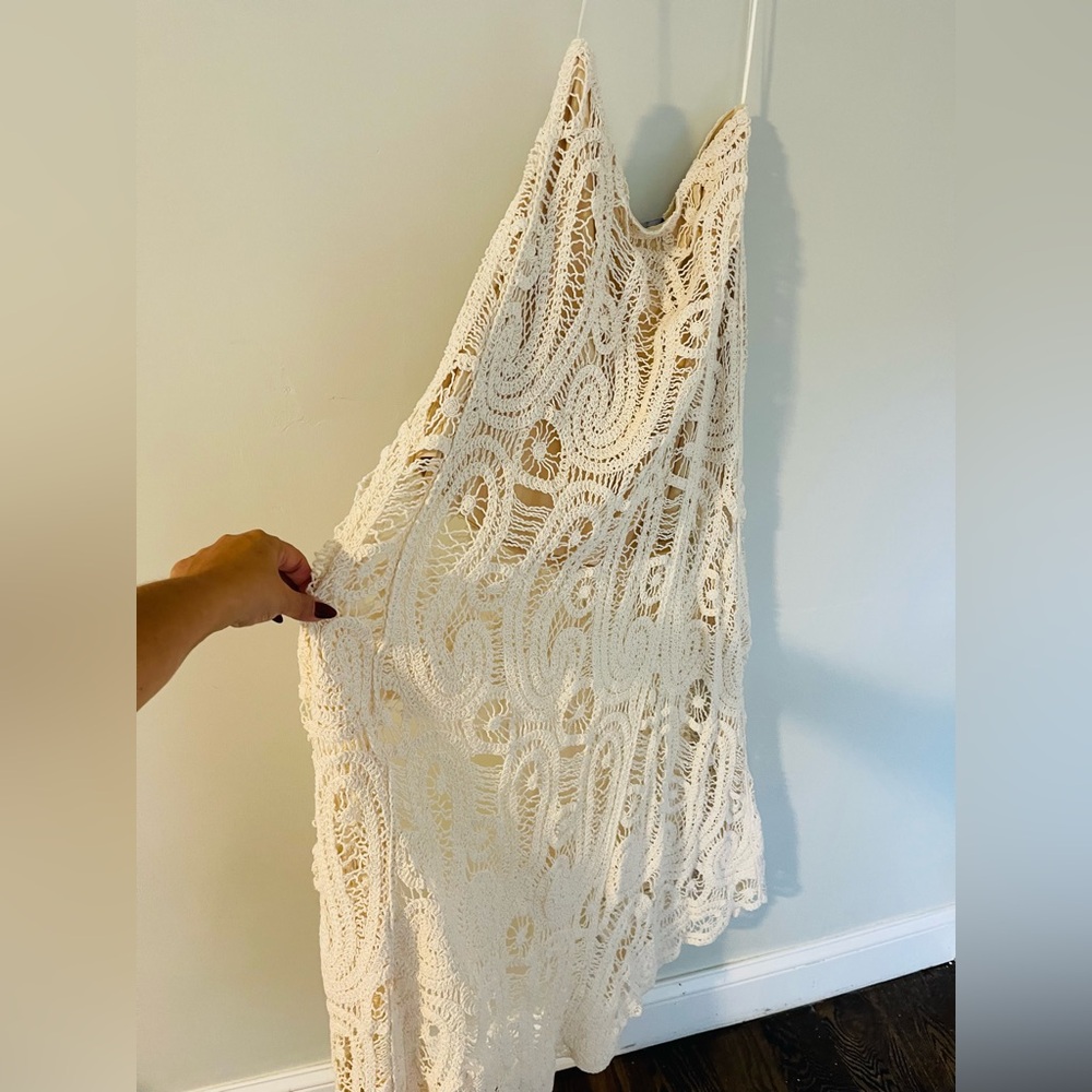 STRUT AND BOLT Cream Crochet SKIRT